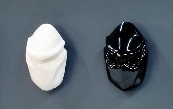 Mask white and black mady by Phil Birch